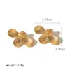 Wholesale 1 Pair Simple Style Classic Style Flower Plating 304 Stainless Steel 18K Gold Plated Ear Studs