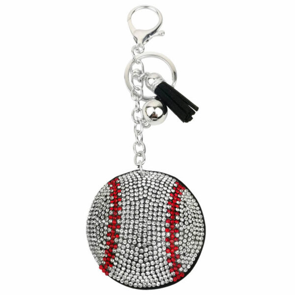 Wholesale New creative gifts, hot drill, hot figure and diamond-encrusted baseball keychain, small souvenirs for moving events