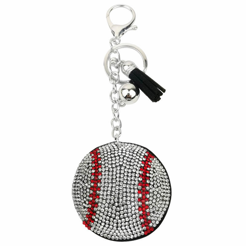 Wholesale New creative gifts, hot ill, hot figure and diamond-encrusted baseball keychain, small souvenirs for moving nts
