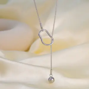 Qyh1215 Irregular Pull Ball Bead Chain / Steel Color