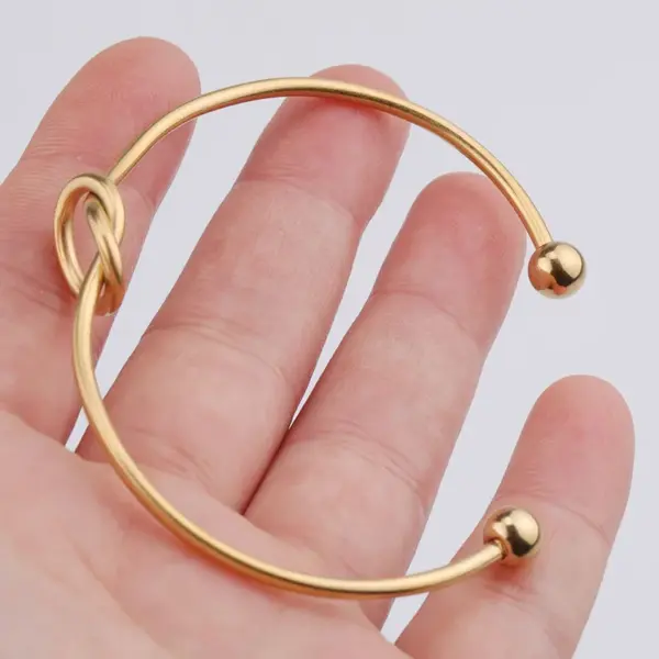 Wholesale PVD Coated 18K Gold Real Gold Plated Solid Color Stainless Steel Basic Classic Style Waterproof Non Tarnish 304 Stainless Steel Bangle