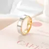 Wholesale PVD Coated Real Gold Plated 18K Gold Color Block Stainless Steel Simple Style Waterproof Non Tarnish Rings