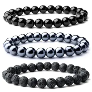 Wholesale Ethnic Style Solid Color Natural Stone Agate Beaded Bracelets