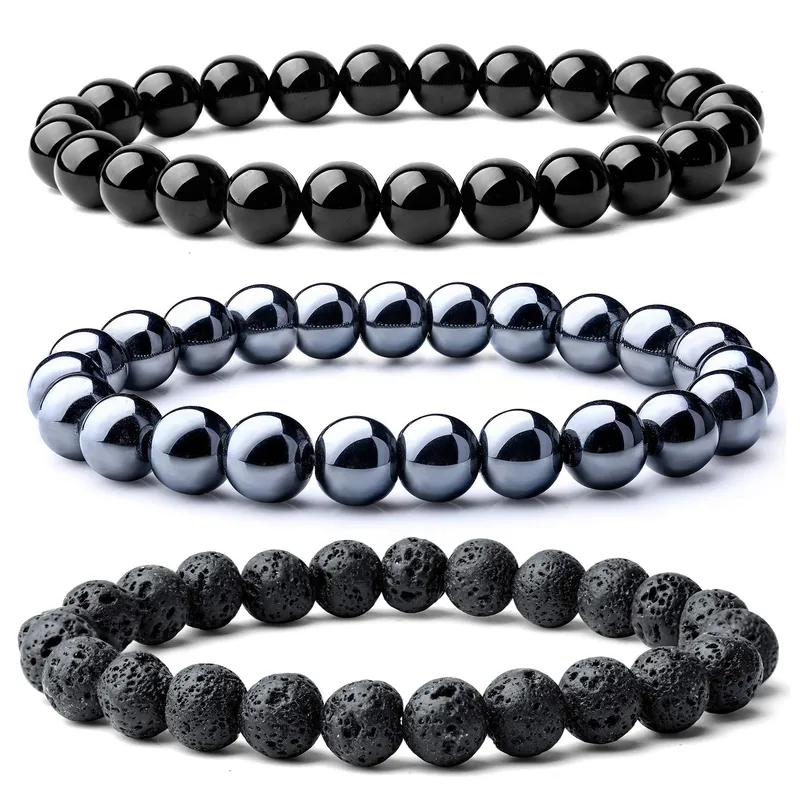 Wholesale Ethnic Style Solid Color Natural Stone Agate Beaded Bracelets