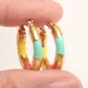 1 Pair IG Style Simple Style Round Plating 304 Stainless Steel Gold Plated Earrings
