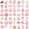 Wholesale 50 pink aesthetic series decorative waterproof stickers