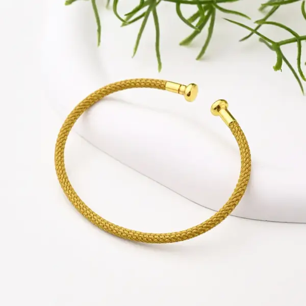 Wholesale Nylon Copper 18K Gold Plated Handmade Plating Multicolor Simple Solid Color Adjustable Bracelet