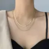 Wholesale Simple Style Geometric Titanium Steel Plating Necklace