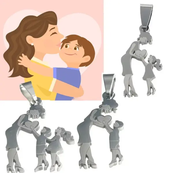 Wholesale Jewelry French Style Simple Style A Family Of Three 304 Stainless Steel Hollow Out Stainless Steel Necklaces