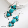 oly-bebc043b6eea1e9e5894c3a145bc938c Wholesale European and American Creative New Ethnic Style Earrings Vintage Alloy Plated Ancient Silver Diamond Turquoise Geometric Pendant Earrings for Women