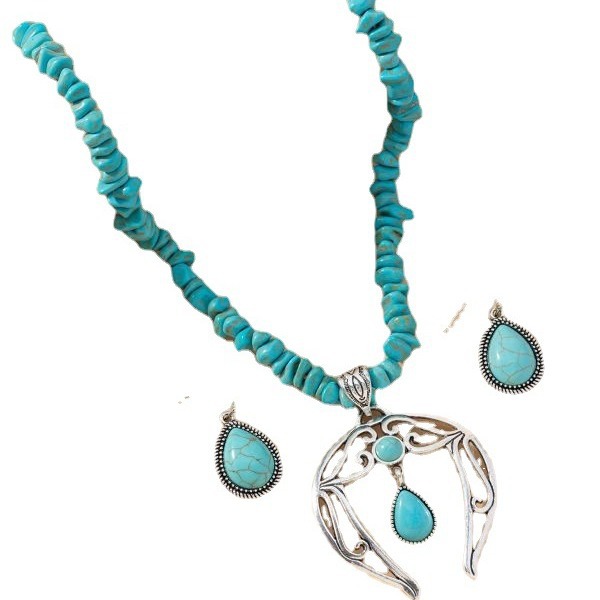 Wholesale Vintage Teardrop Necklace Turquoise Earrings