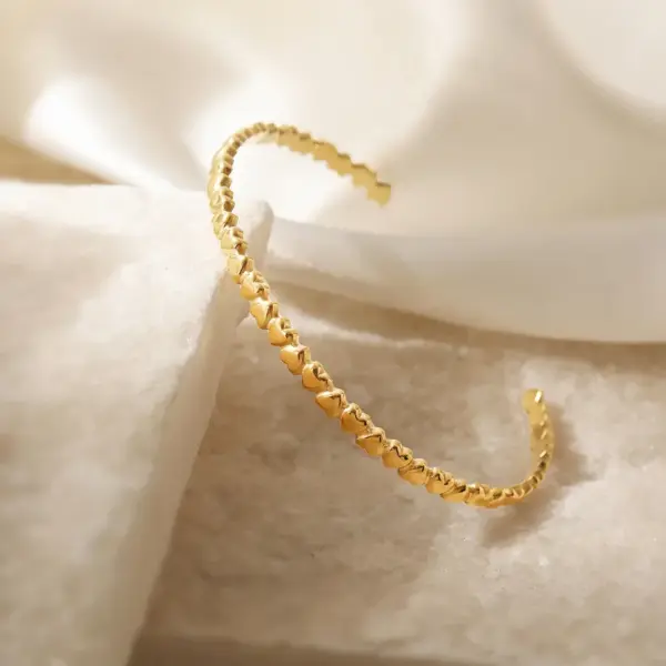 Wholesale Simple Style Heart Shape 304 Stainless Steel Cuff Bracelets In Bulk Stainless Steel Bracelets