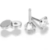 1 Piece Simple Style Round Inlay Stainless Steel Zircon Ear Studs
