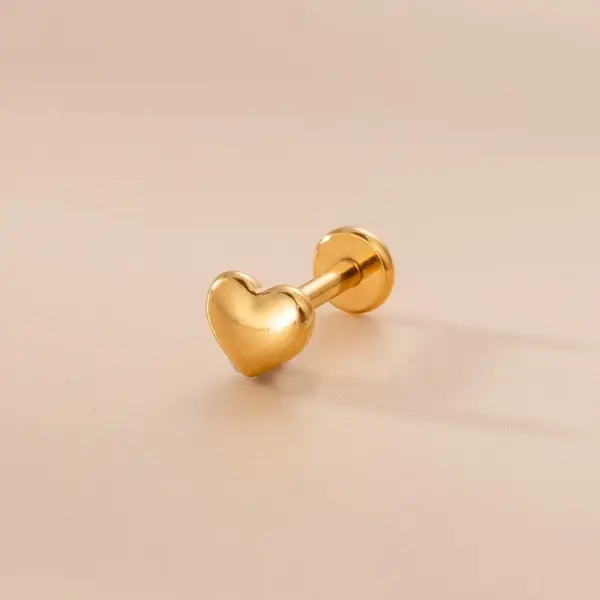 1 Piece Lip Rings Fashion Heart Shape Snake 316L Stainless Steel Plating