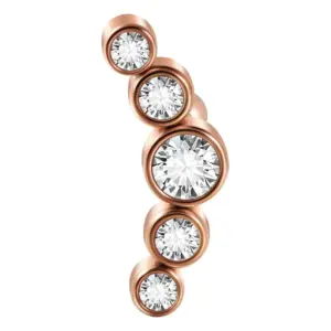White Diamond-Rose Gold / Rod Thickness * Rod Length 1.2x6mm