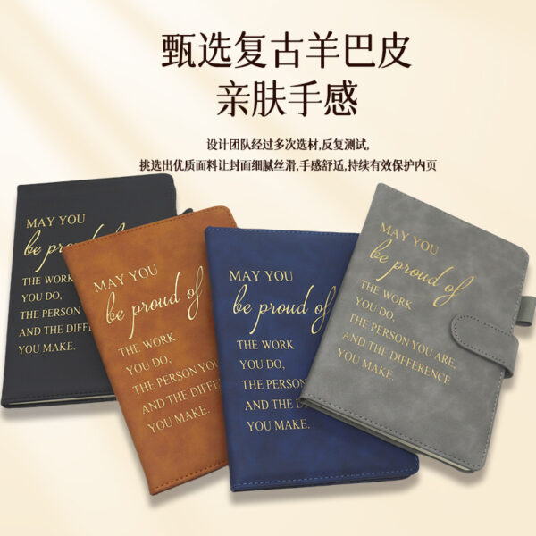 Wholesale Cross-Border Notebook Spot Wholesale Amazon Leather-Covered Plan Hand Ledger Temu Incentive Magnetic Buckle Notepad Customization