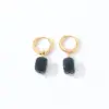 PVD Coated Gold Plated Square 304 Stainless Steel Natural Stone Casual Vintage Style Simple Style Waterproof Non Tarnish Drop Earrings