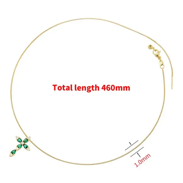 Wholesale Brass 18K Gold Plated Hip-Hop Luxurious Cool Style Cross Inlay Zircon Pendant Necklace