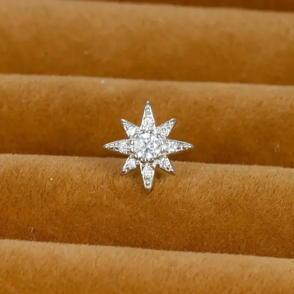 Wholesale 1 Piece Simple Style Heart Shape Crown Flower Plating Inlay Stainless Steel Zircon Ear Studs