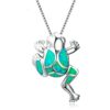 oly-bed4bfac2fd6fc4d25bc042f8bab6046 Wholesale Yansheng European and American New Frog Aobao Pendant Necklace Cute Exquisite Blue Opal Jewelry Cross-Border