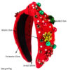 Wholesale Christmas hair band red green plastic flower aessories pearl headband simple hair aessories