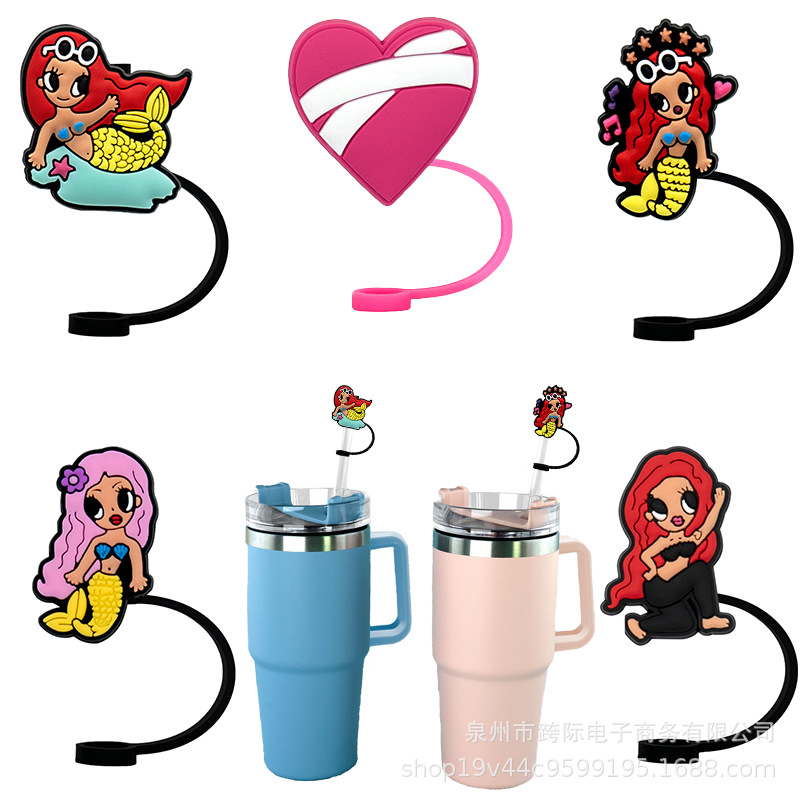 Wholesale 10MM Cute Straw Dust-proof Straw Cap New Casual DIY Decorations Aessories Suction Pipe Cover Silicone Dust Plug