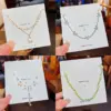 Simple Style Tassel Flower Butterfly Stainless Steel Copper Beaded Artificial Pearls Zircon Necklace