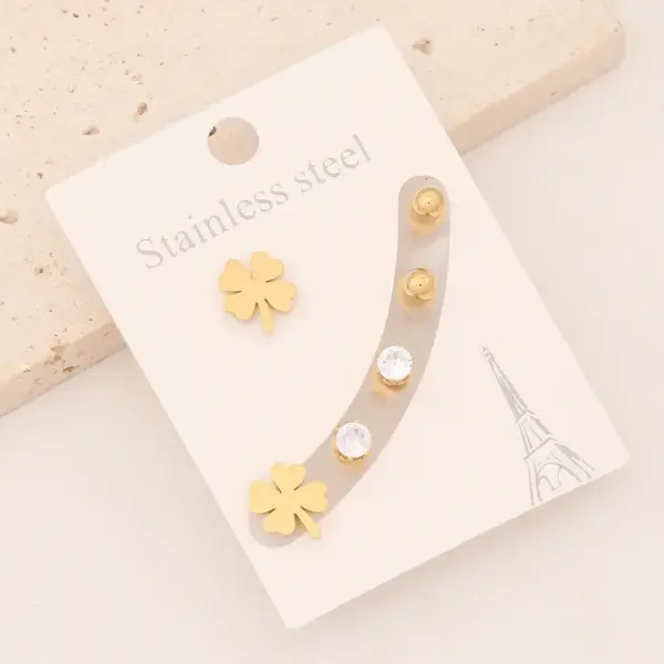 Wholesale PVD Coated 18K Gold Real Gold Plated Star Stainless Steel Preppy Style Simple Style Commute Waterproof Non Tarnish Ear Studs