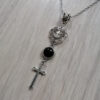 Wholesale Foreign trade new cross necklace pendant, agate, black, stone, heart-shaped, factory direct sales