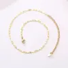 201 Stainless Steel Solid Color PVD Coated 18K Gold Plated Real Gold Plated Simple Style Waterproof Non Tarnish Patchwork Cable Chain Necklace