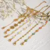 Wholesale 304 Stainless Steel Colorful Floral Daisy PVD Coated Real Gold Plated 18K Gold Vacation Sweet Waterproof Non Tarnish Cuban Link Chain Curb Chain Safety Clasp Closure Colour Bracelets