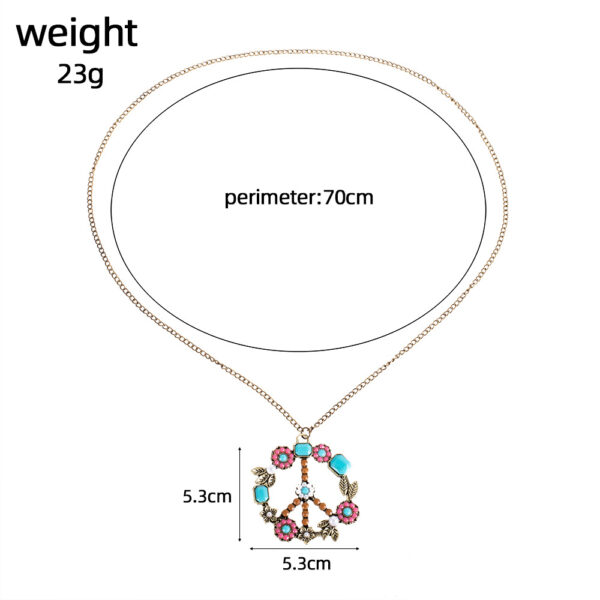 Wholesale Aliexpress Hot Selling Necklace Retro Personalized Jewelry Inlaid with Pearls Lucky Style Anti-War Flower Necklace