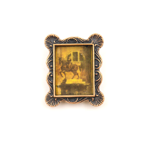 Wholesale 1:12 Dollhouse diy cottage mini furniture scene model accessories golden oil painting photo frame Portrait Group