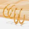 1 Pair Fashion Geometric Plating 304 Stainless Steel 16K Gold Plated White Gold Plated Gold Plated Stainless Steel Earrings