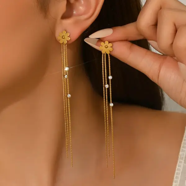 Wholesale A Set Of 304 Stainless Steel With 18K Gold-plated Heart-shaped Simple Earrings For Everyday Wear