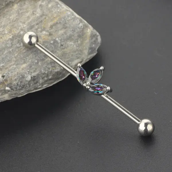 Wholesale Retro Flower Stainless Steel Plating Belly Ring 1 Piece