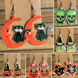 Wholesale Halloween Retro Night Acrylic Earrings