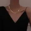 Wholesale Ig Style Simple Style Solid Color Titanium Steel Plating Layered Necklaces Necklace