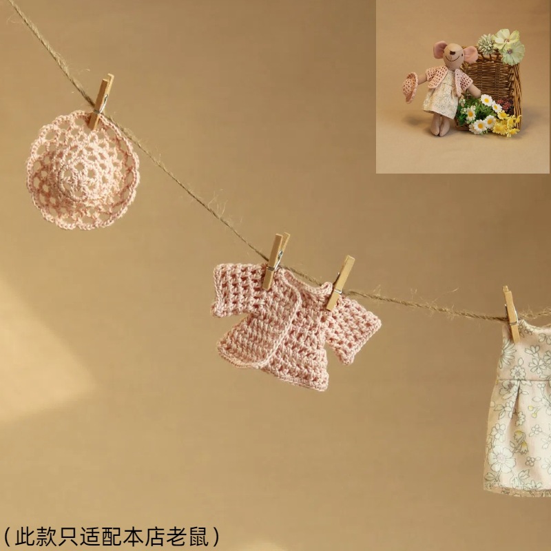 Wholesale 12 ints doll Maileg mouse clothes bjd doll aessories toy doll sweater coat + hat set