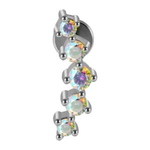 Steel Color-Grab Opal AB Diamond Arc / 1.2x6mm