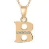 Wholesale Simple Style Letter Copper Plating Inlay Zircon Pendant Necklace