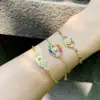 Copper Plating Devil'S Eye Artificial Gemstones Copper Bracelets