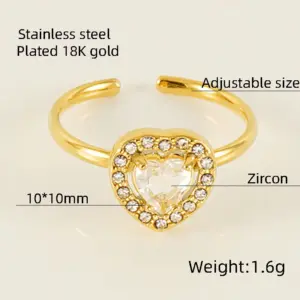 Love Heart-Shaped Ring [White Diamond]]