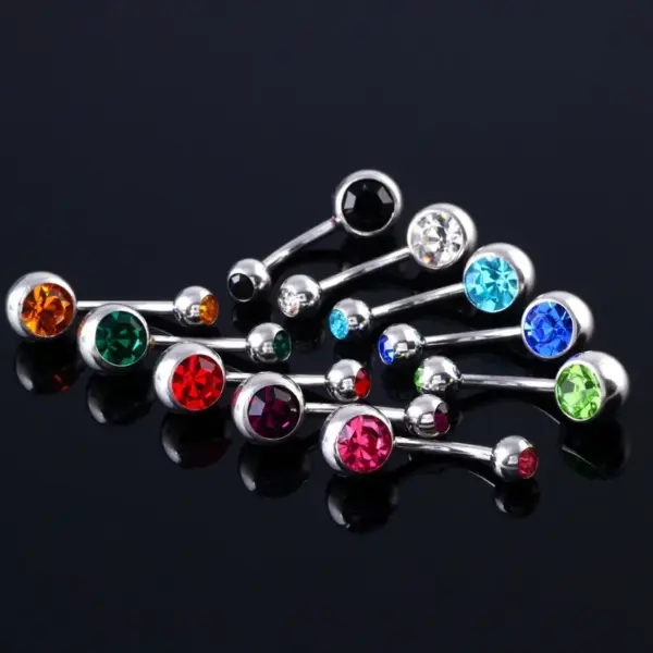 1 Piece Belly Rings Fashion Geometric Stainless Steel Inlay Zircon