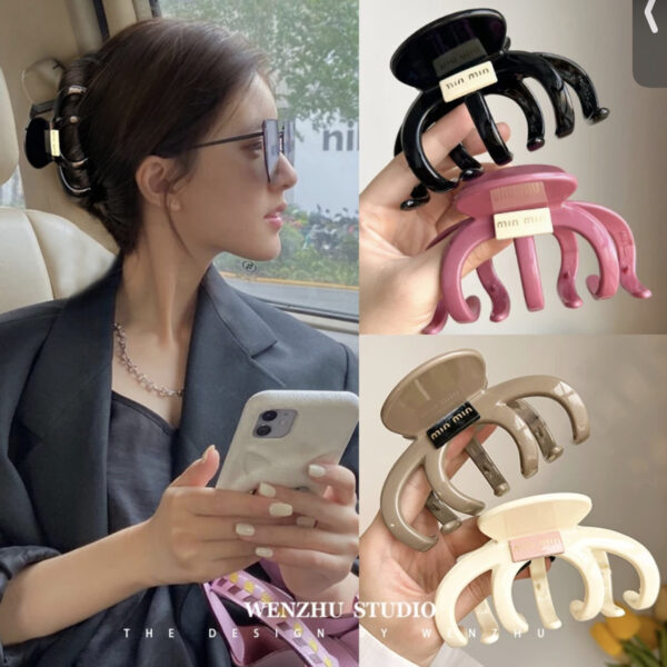 Wholesale Juneng color large hair clip acrylic hairpin women's high-grade fashion shark clip large hair clip all-matching