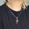 Wholesale Diablo Gothic Punk Rock Rose Cross Necklace Vintage Old Style y2k Spice Girls Ins Style Niche Sweet Cool