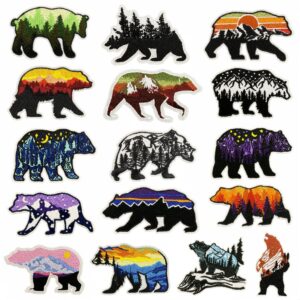 Wholesale Cross-Border Cartoon Animal Bear Cloth Patch Embroidery Landscape Embroidery Patch Accessories Clothing Accessories Hot Melt Glue Ready Stock