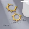 Wholesale PVD Coated Real Gold Plated Round 304 Stainless Steel Hip-Hop Retro Simple Style Waterproof Non Tarnish Hoop Earrings