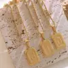 Wholesale PVD Coated Real Gold Plated 18K Gold Printing 304 Stainless Steel Retro Waterproof Non Tarnish 304 Stainless Steel Necklace