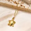 Wholesale Jewelry Glam Luxurious Classic Style Tortoise Starfish Crab 304 Stainless Steel Titanium Steel Cable Chain Snake Chain Pendant Necklace